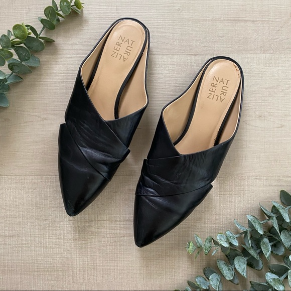 Naturalizer Shoes - NATURALIZER 11 Simonette Black Leather Pointy Mule